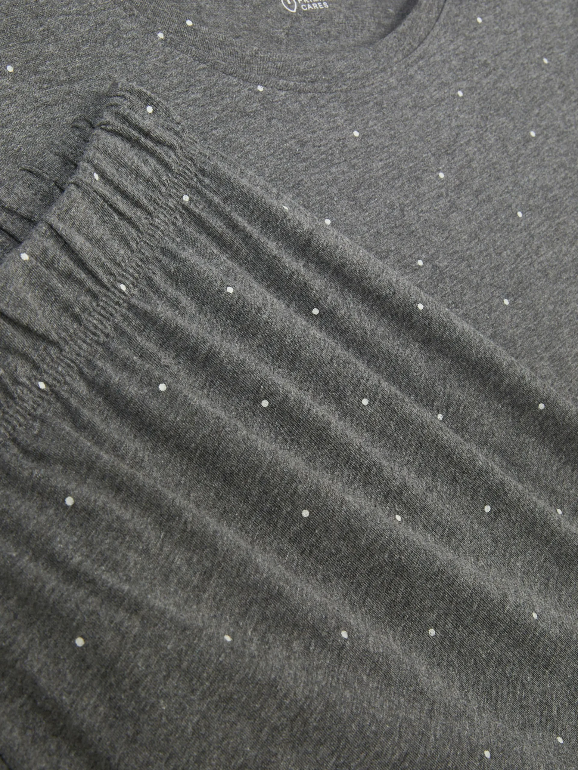 Ensembles Pyjamas|Primark Pyjama à Manches Courtes En Jersey Imprimé Anthracite