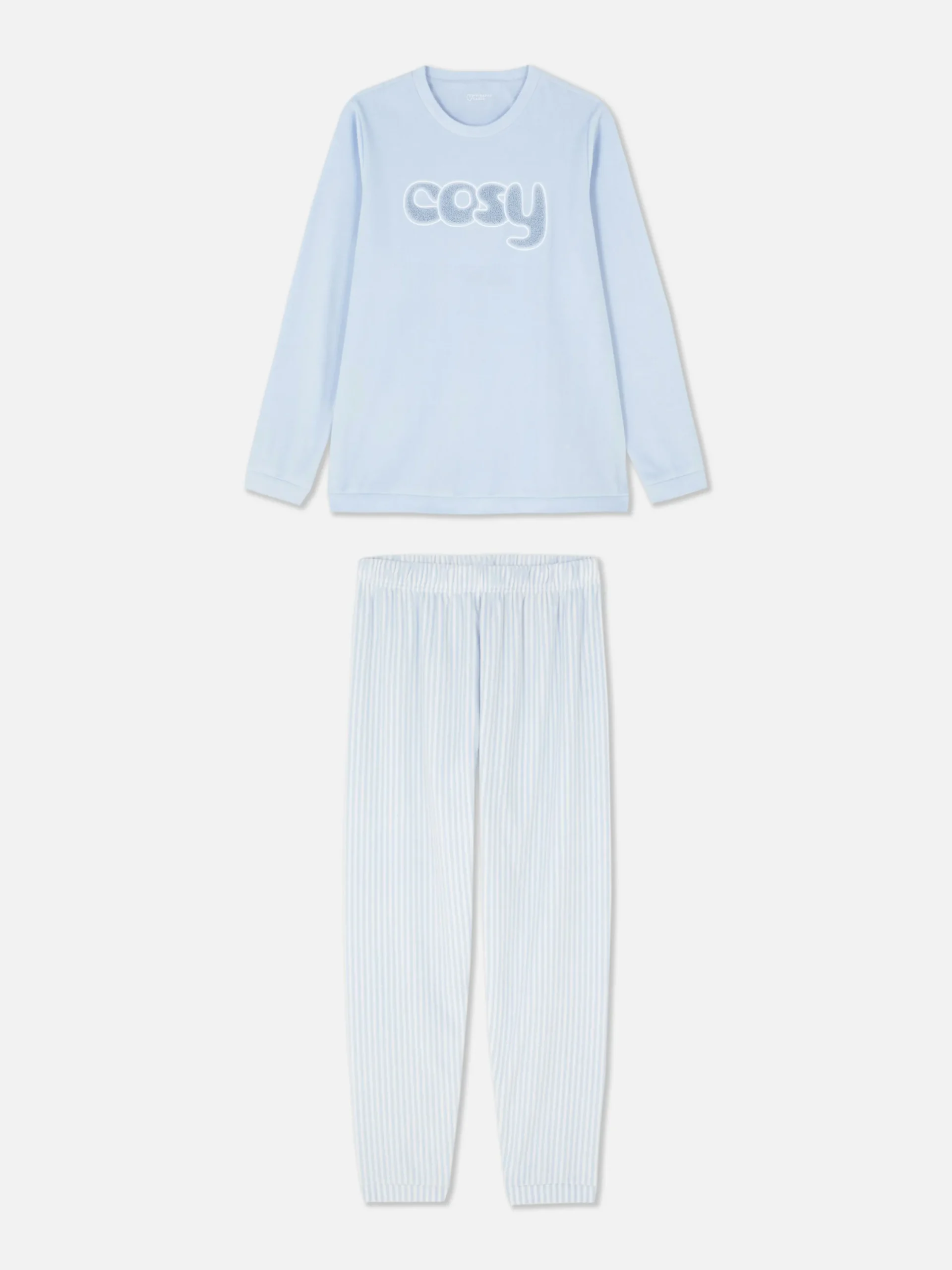 Ensembles Pyjamas|Primark Pyjama à Manches Longues Et à Message Bleu