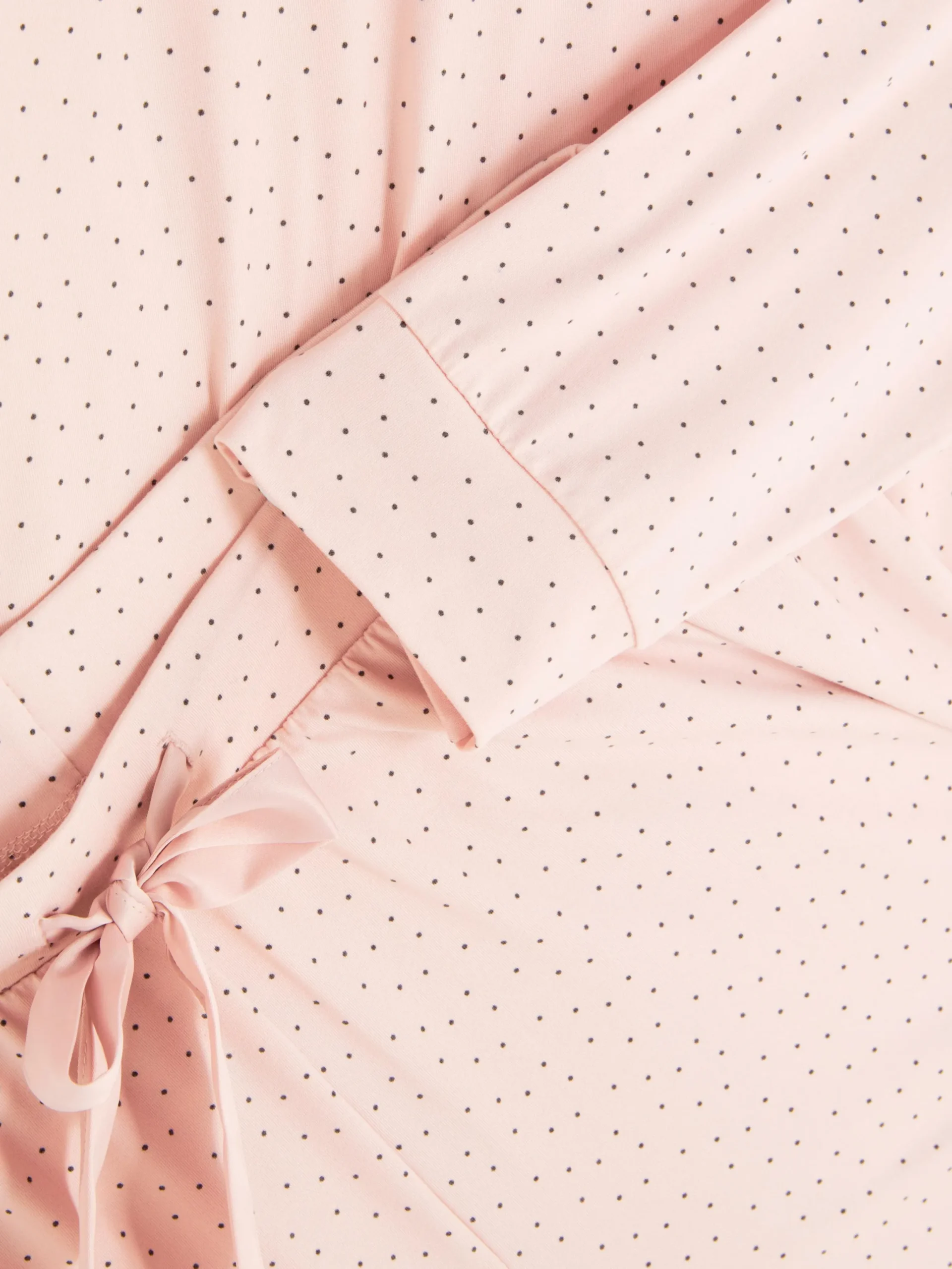 Ensembles Pyjamas|Primark Pyjama à Manches Longues Et Détail Nœud Rose clair