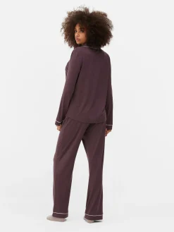 Ensembles Pyjamas|Primark Pyjama Boyfriend En Jersey à Manches Longues Figue