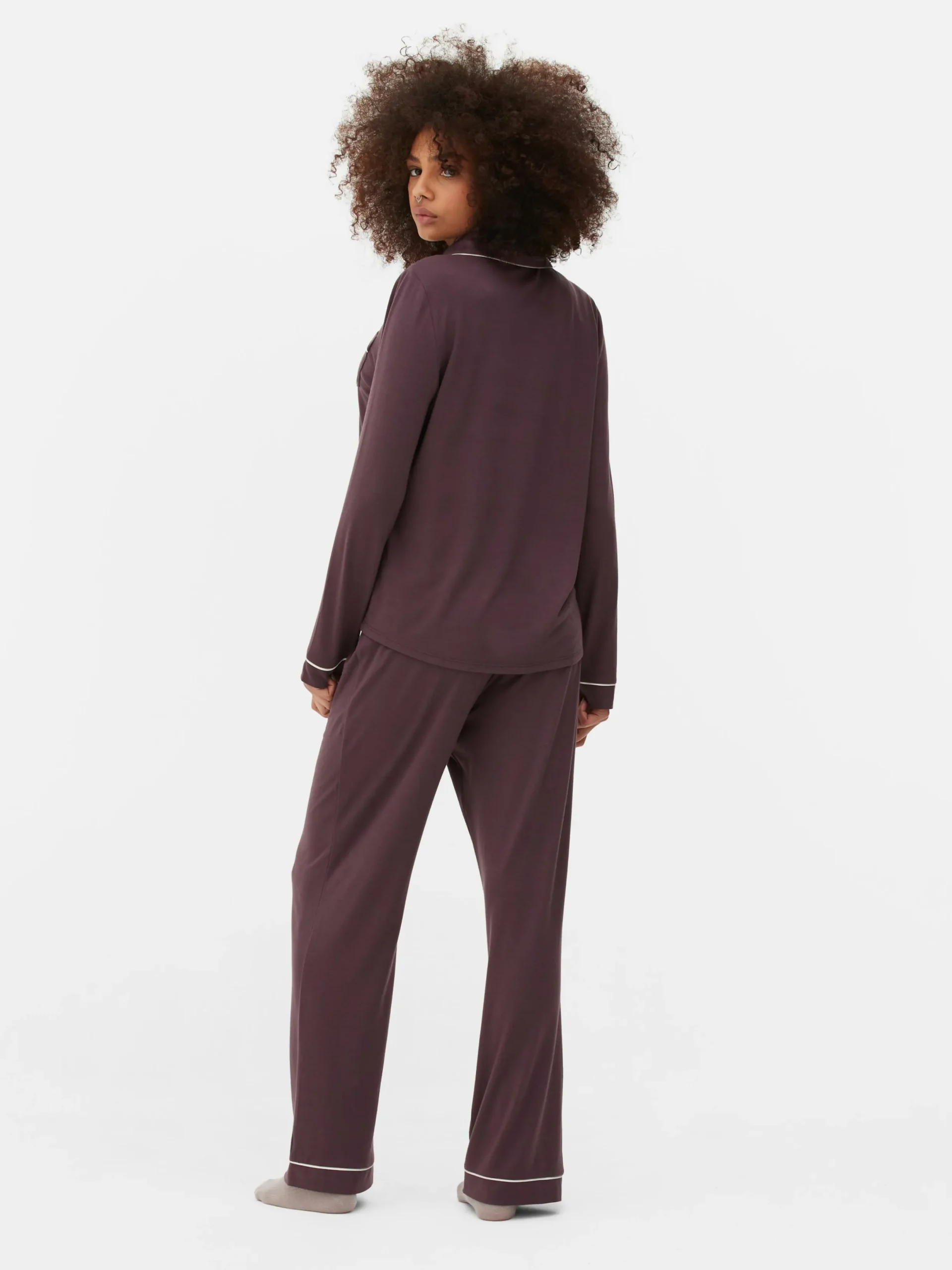 Ensembles Pyjamas|Primark Pyjama Boyfriend En Jersey à Manches Longues Figue