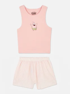 Ensembles Pyjamas|Primark Pyjama Débardeur Et Short Bob L'éponge Femme Rose