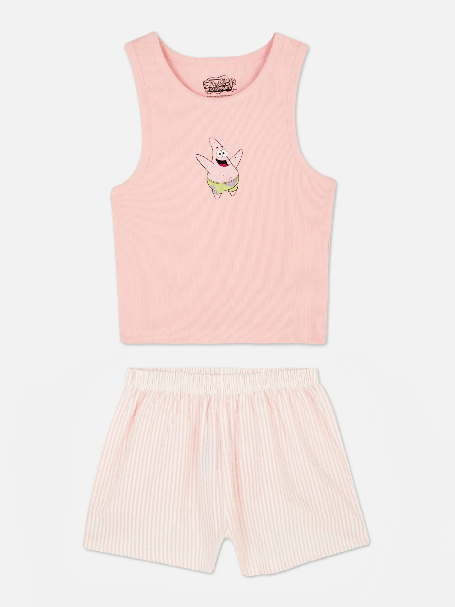 Ensembles Pyjamas|Primark Pyjama Débardeur Et Short Bob L'éponge Femme Rose