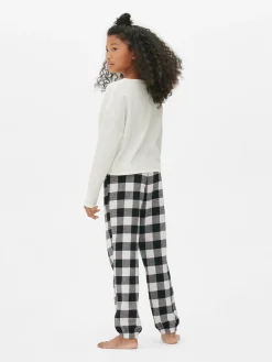 Pyjamas Et Vêtements De Nuit|Primark Pyjama En Flanelle Brodé Noir/Blanc