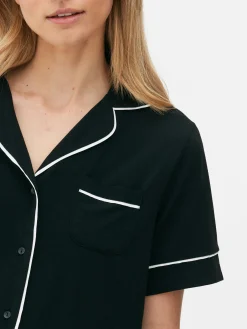 Ensembles Pyjamas|Primark Pyjama En Jersey à Manches Courtes Noir