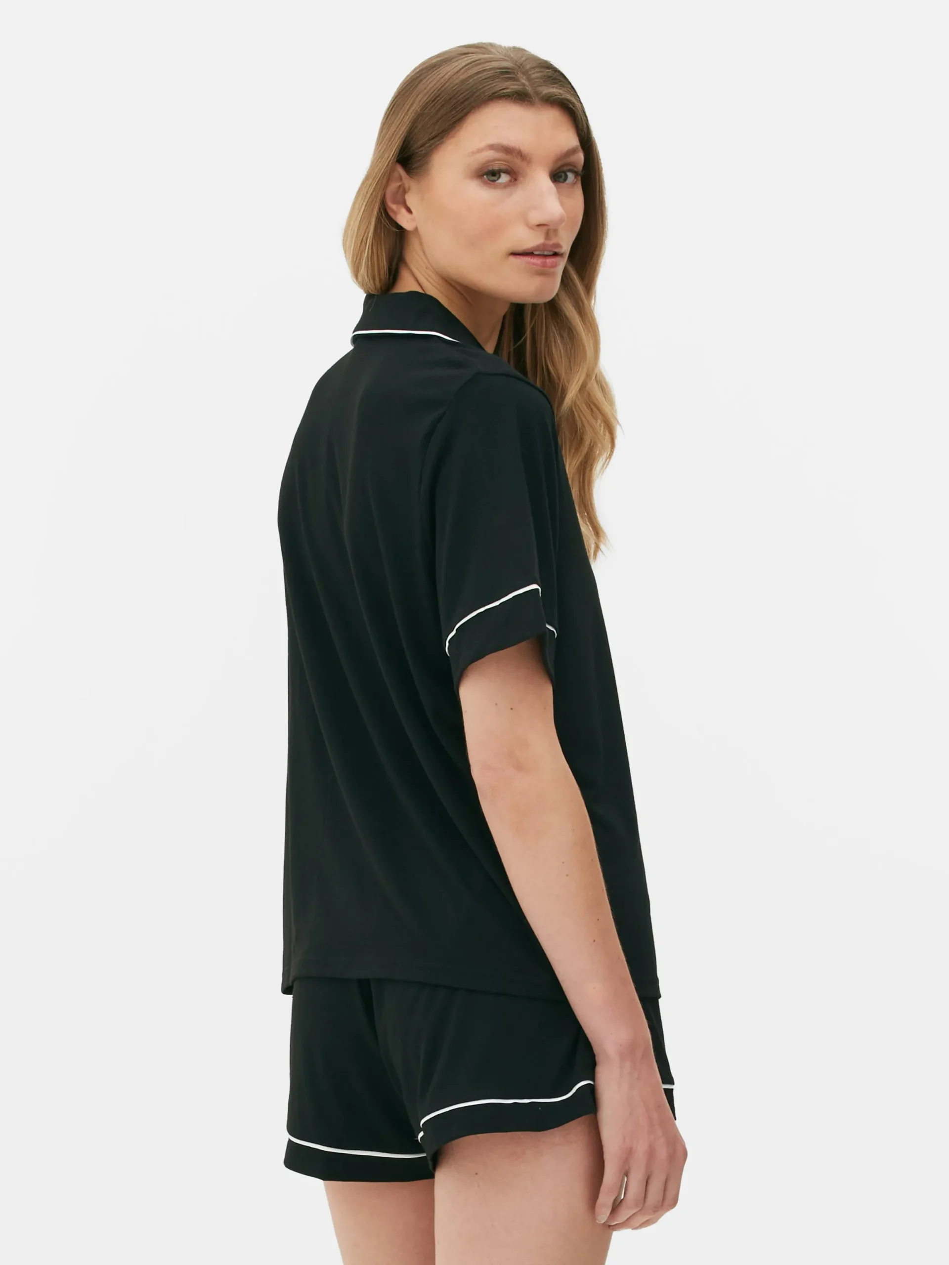 Ensembles Pyjamas|Primark Pyjama En Jersey à Manches Courtes Noir