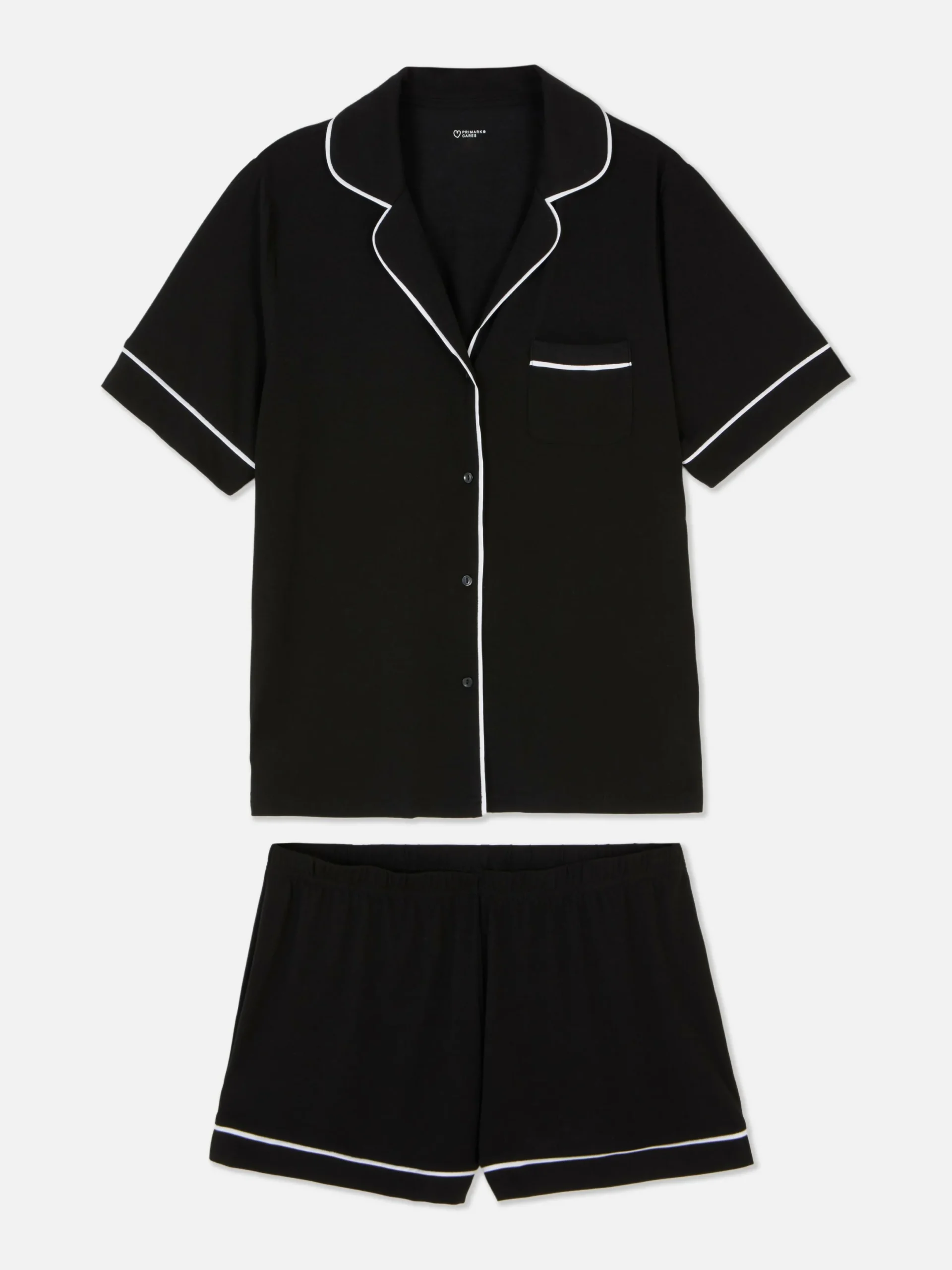 Ensembles Pyjamas|Primark Pyjama En Jersey à Manches Courtes Noir
