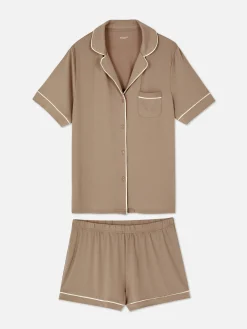 Ensembles Pyjamas|Primark Pyjama En Jersey à Manches Courtes Moka