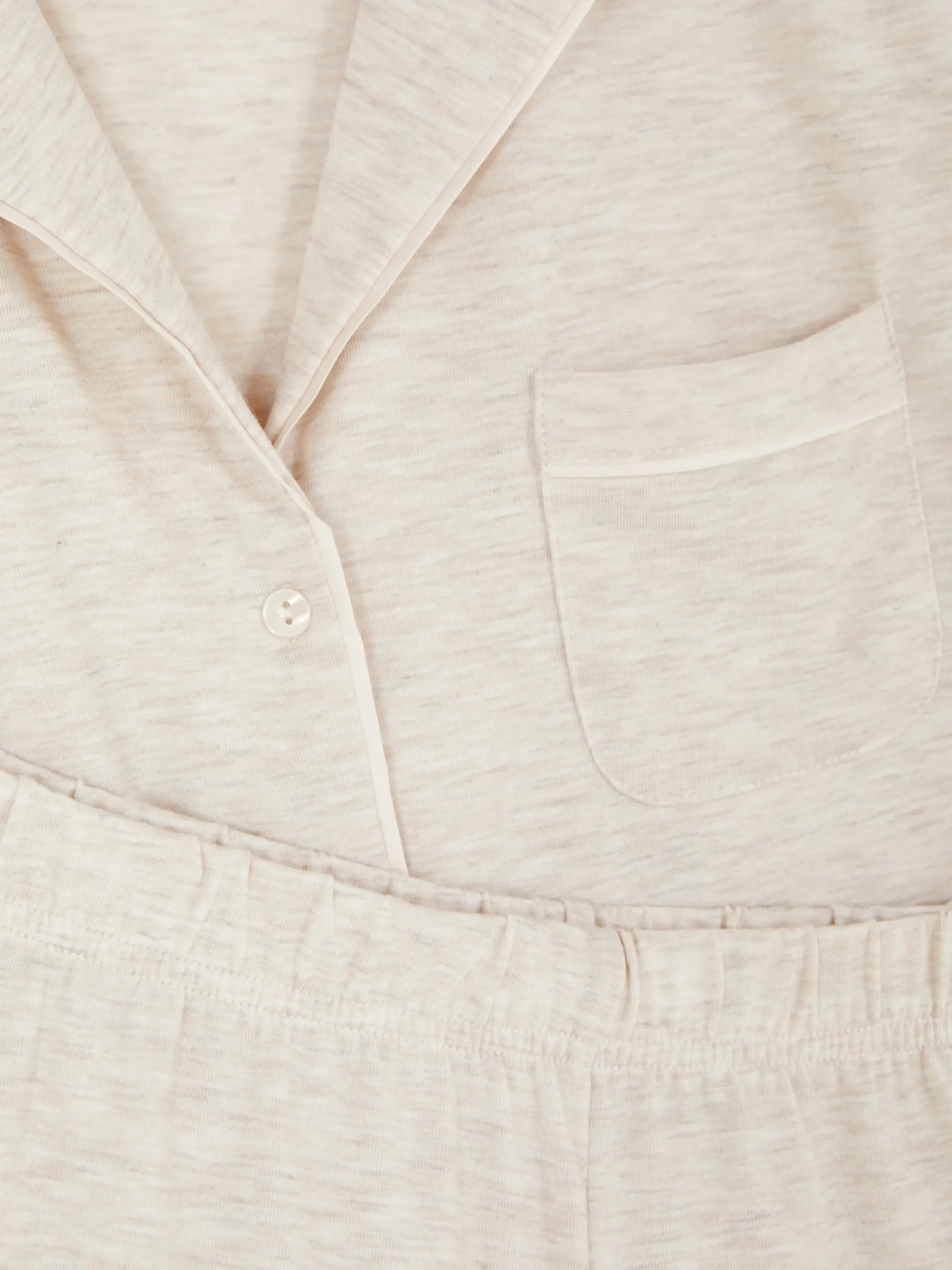 Ensembles Pyjamas|Primark Pyjama En Jersey à Manches Courtes Écru