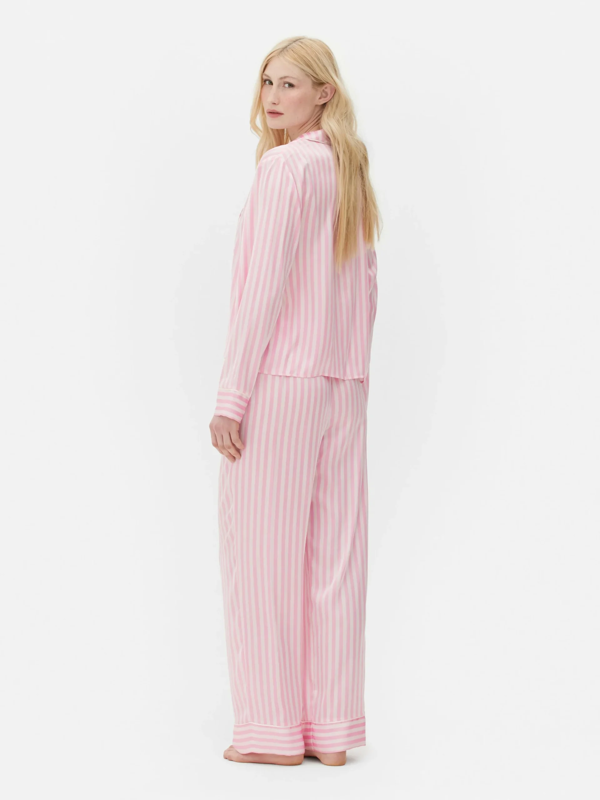 Ensembles Pyjamas|Primark Pyjama En Satin à Manches Longues Rose