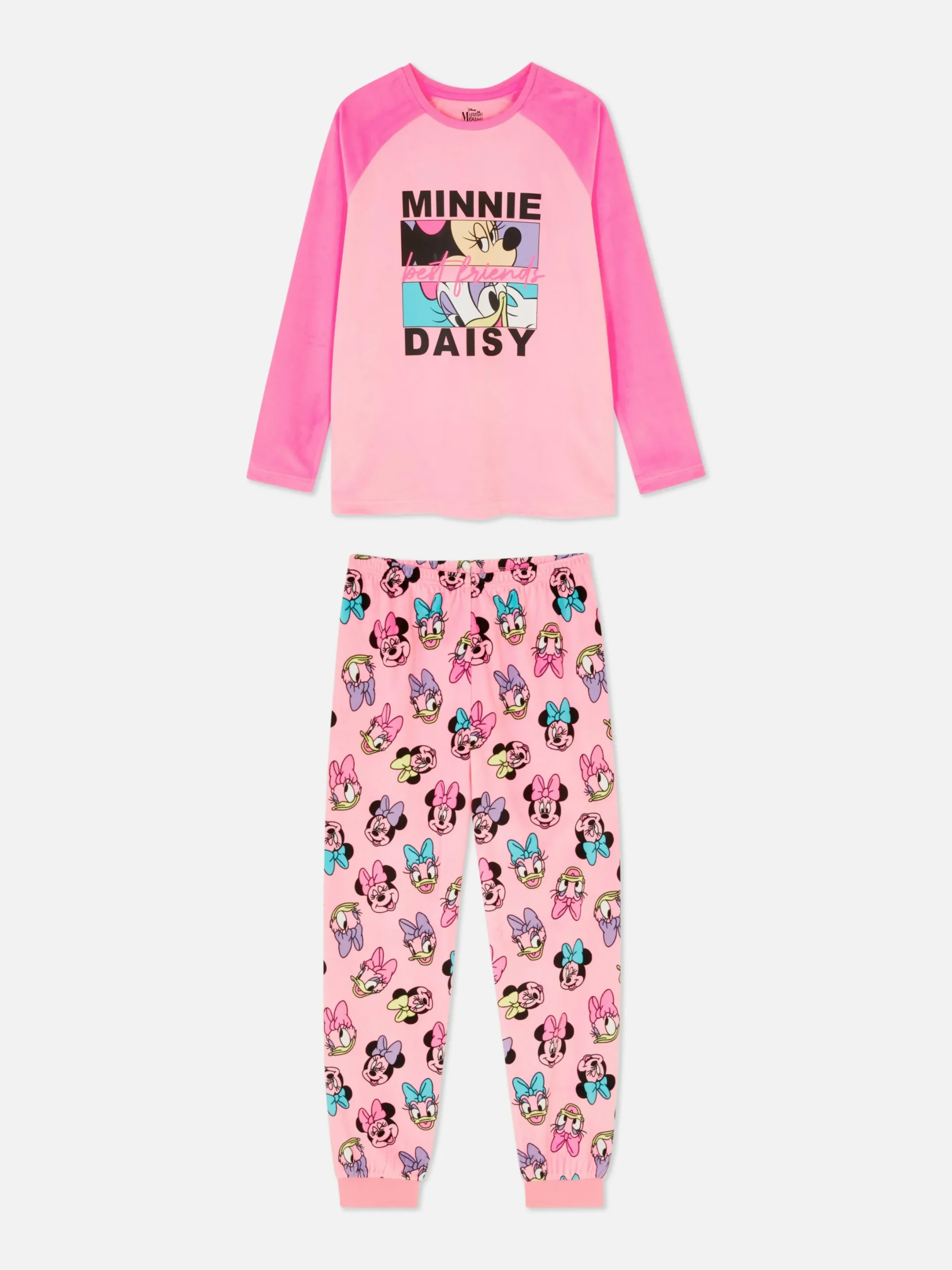 Pyjamas Et Vêtements De Nuit|Primark Pyjama En Velours Disney Minnie Mouse Et Daisy Duck Rose
