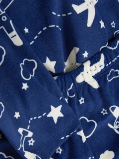 Pyjamas Et Vêtements De Nuit|Primark Pyjama En Velours Graphique Bleu