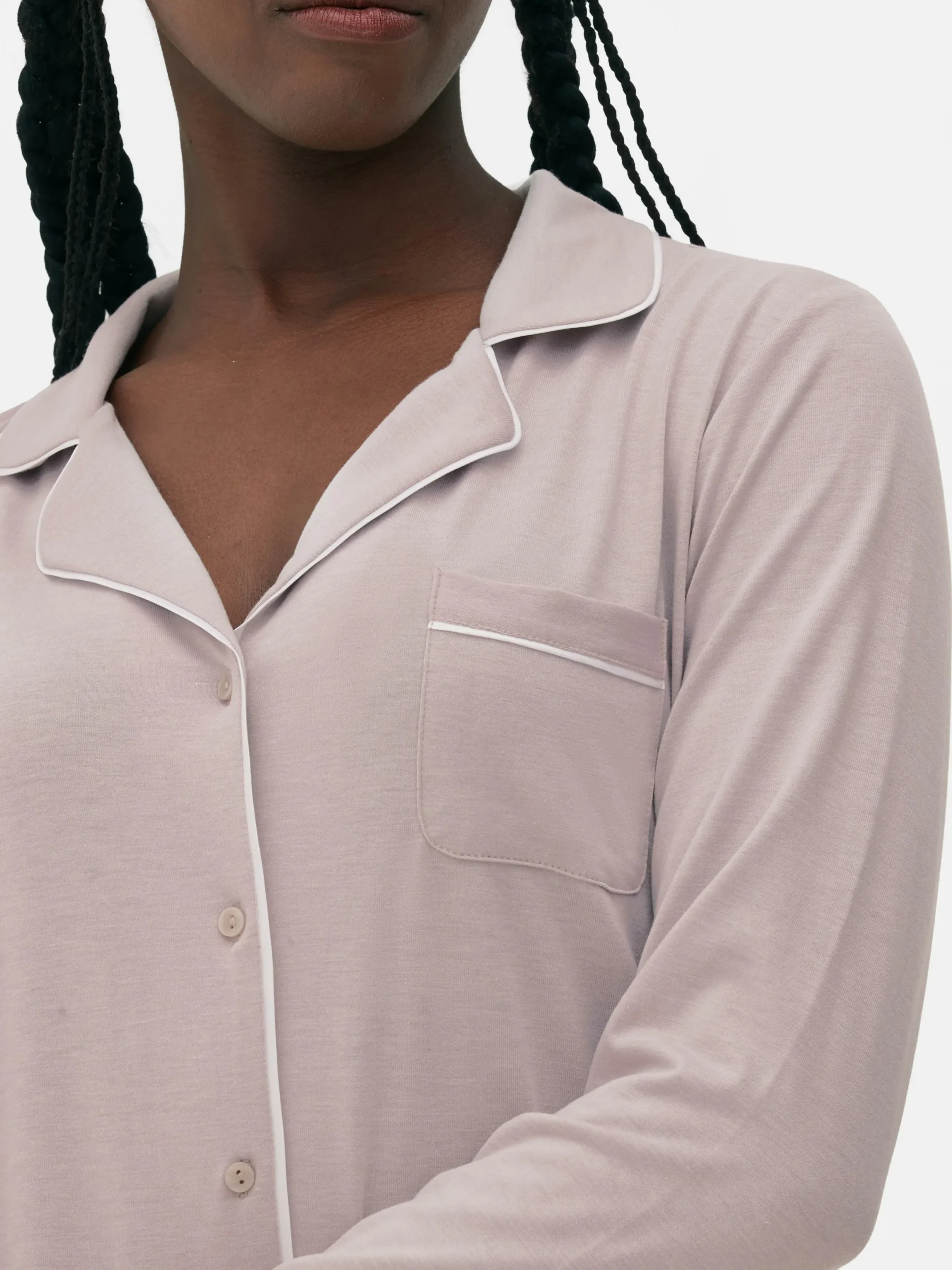 Ensembles Pyjamas|Primark Pyjama Long Boyfriend Violet clair