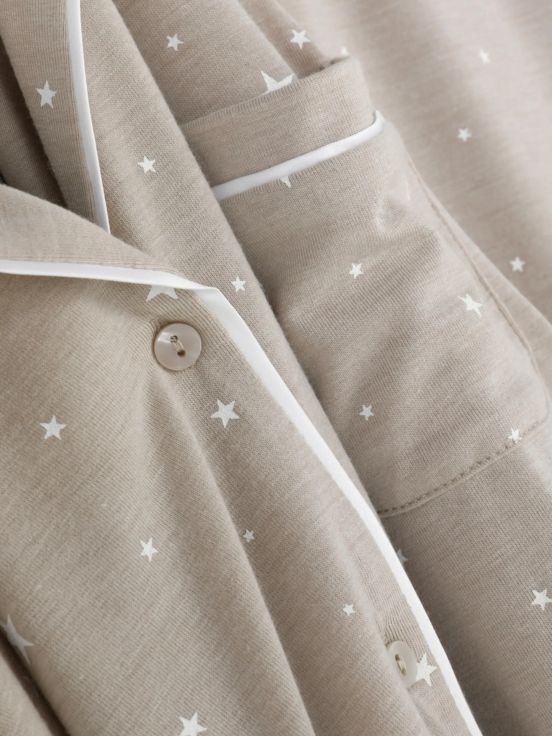 Ensembles Pyjamas|Primark Pyjama Long Boyfriend à Motif Grège