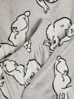 Ensembles Pyjamas|Primark Pyjama Long En Velours Casper Gris chiné