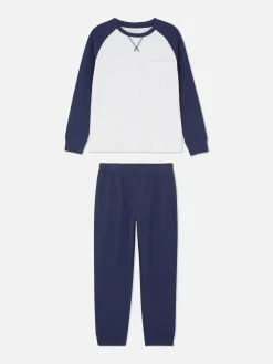 Pyjamas Et Vêtements De Nuit|Primark Pyjama Long Gaufré Bleu marine