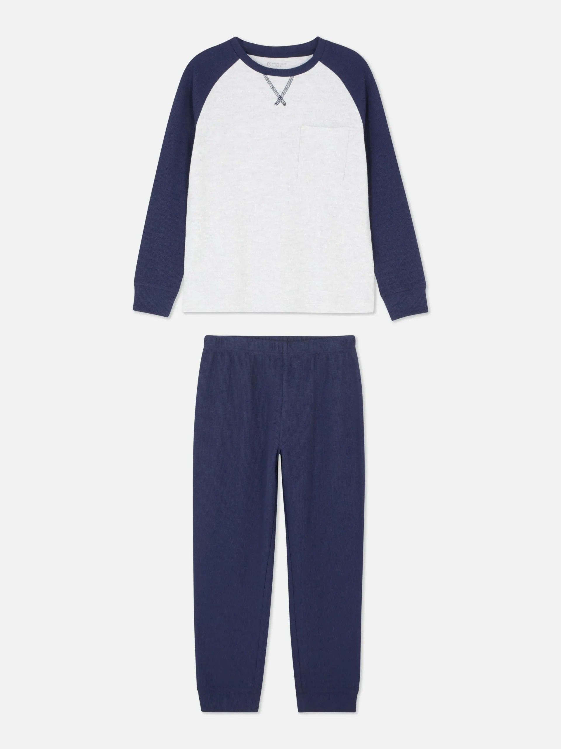 Pyjamas Et Vêtements De Nuit|Primark Pyjama Long Gaufré Bleu marine