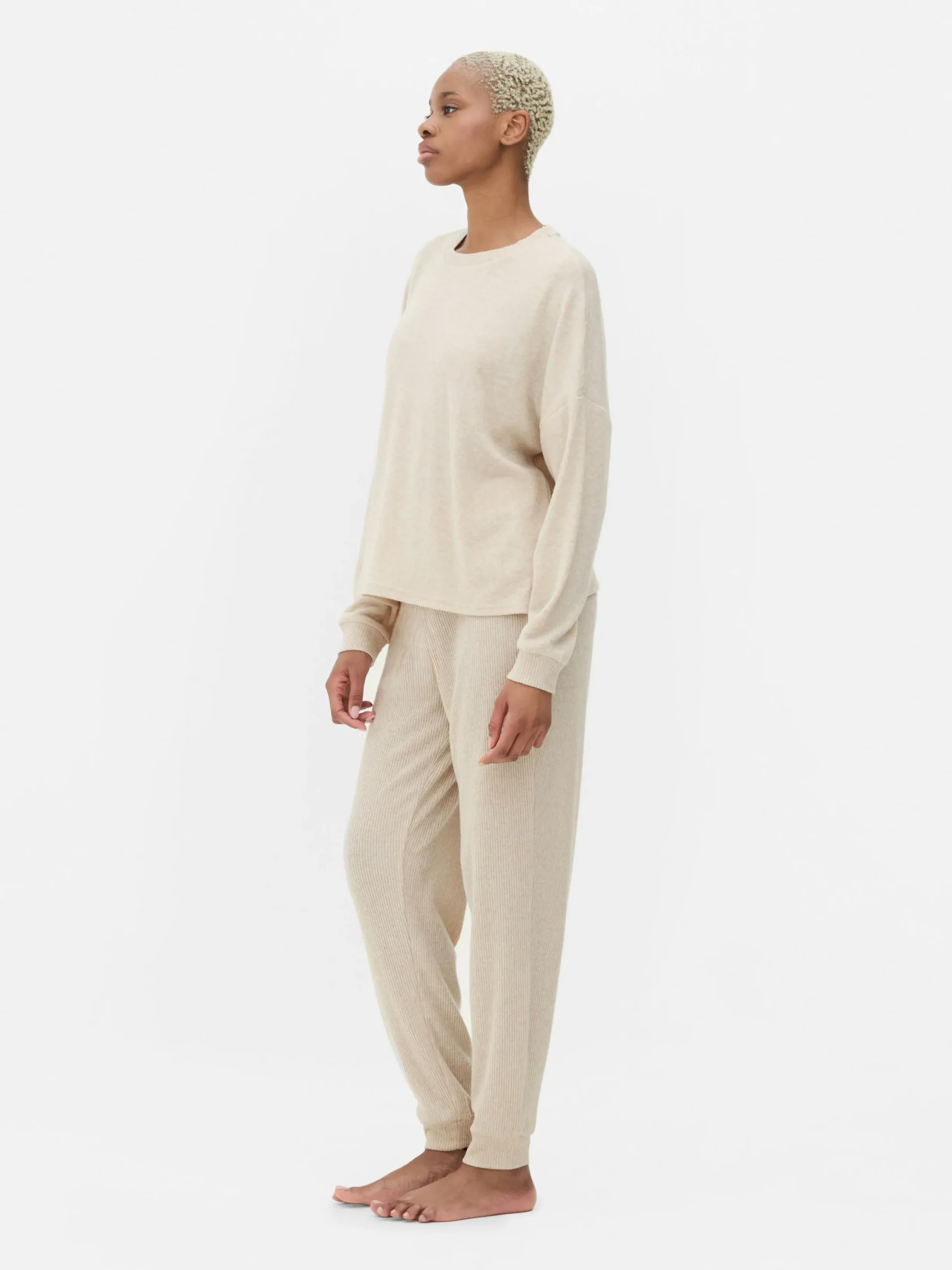 Ensembles Pyjamas|Primark Pyjama Long Ultra-doux Écru