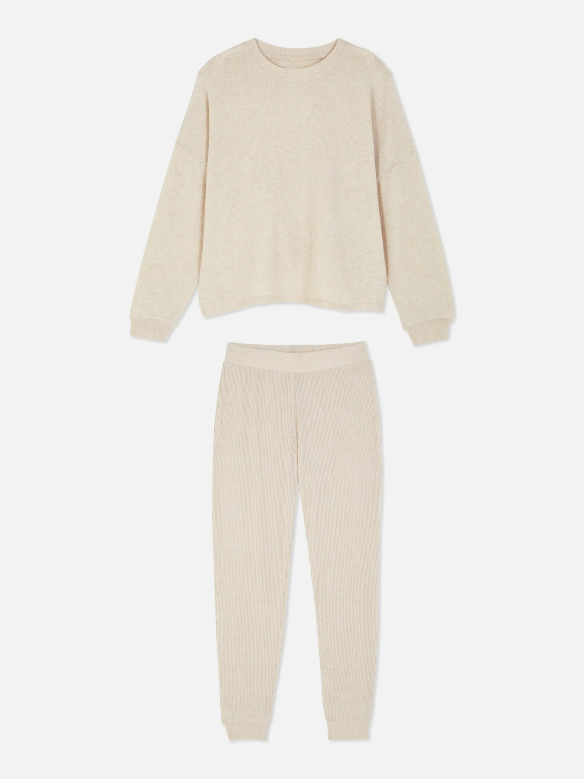 Ensembles Pyjamas|Primark Pyjama Long Ultra-doux Écru