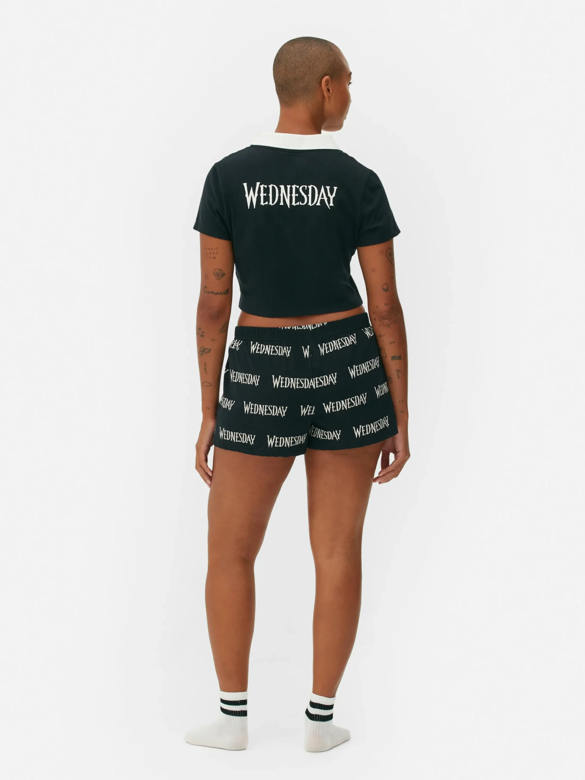 Tout Halloween|Ensembles Pyjamas|Primark Pyjama Short Mercredi Addams Noir