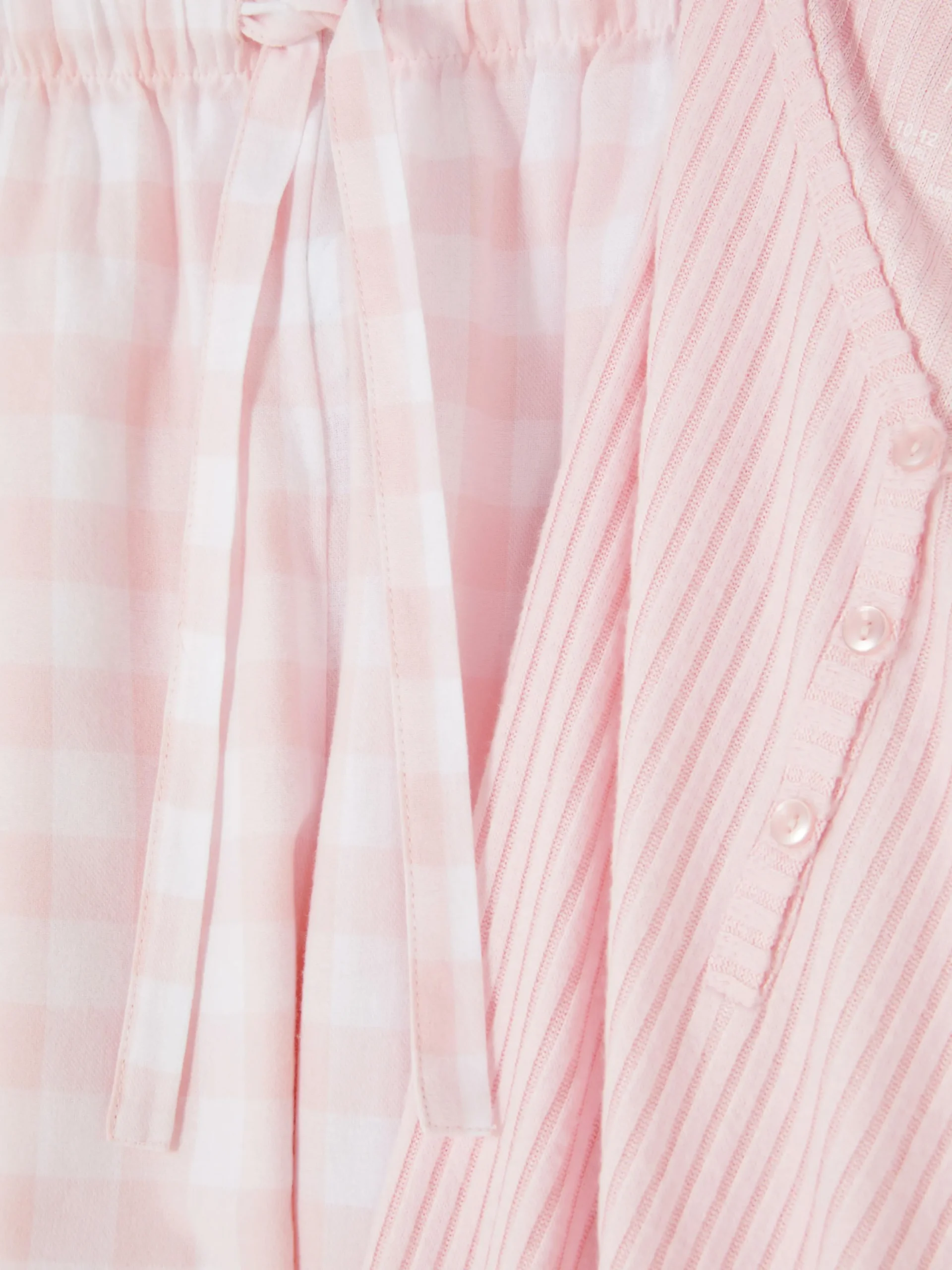 Ensembles Pyjamas|Primark Pyjama T-shirt Boutonné Et Pantalon à Motifs Rose clair