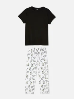 Ensembles Pyjamas|Primark Pyjama T-shirt Et Bas De Jogging Noir