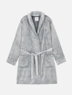 Peignoirs|Primark Robe De Chambre Mi-longue Duveteuse Bleu marine