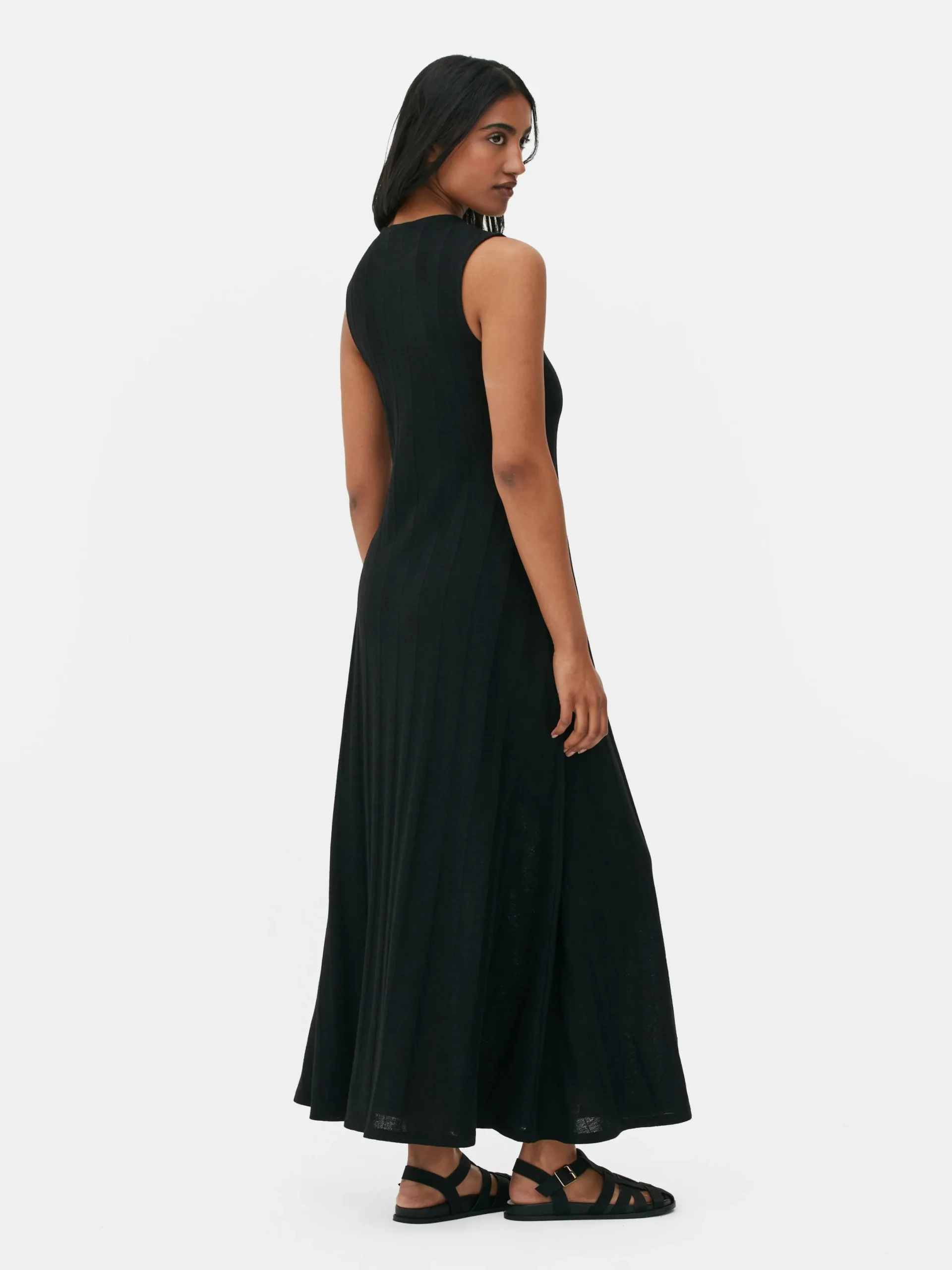Robes|Primark Robe Longue Texturée Sans Manches à Rayures Noir