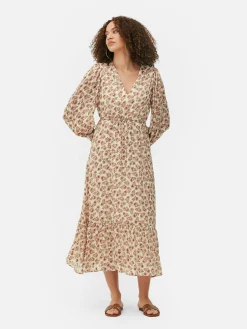 Robes|Primark Robe Mi-longue Boho à Col En V Crème