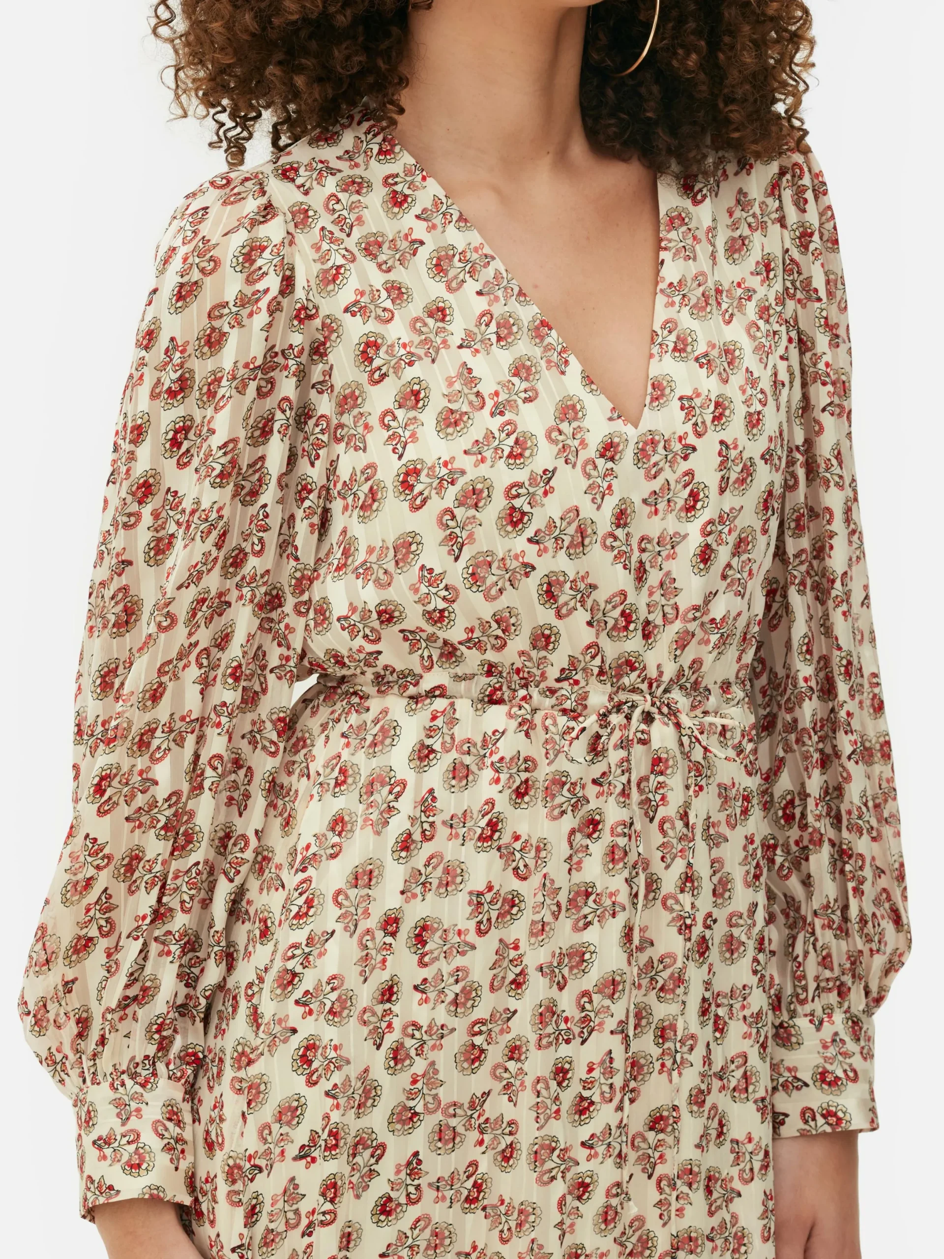 Robes|Primark Robe Mi-longue Boho à Col En V Crème