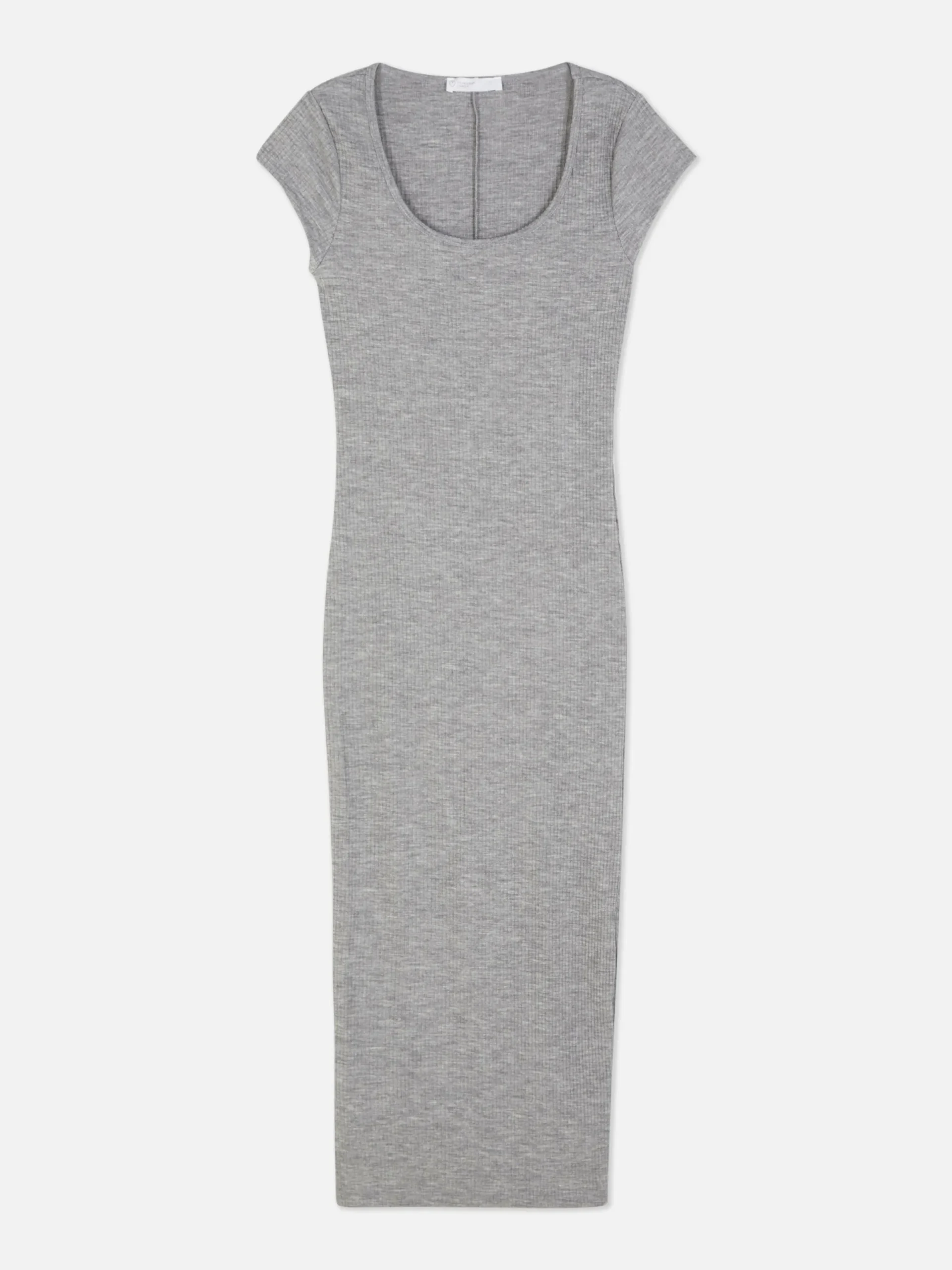 Robes|Primark Robe Mi-longue Côtelée Et Décolletée Gris