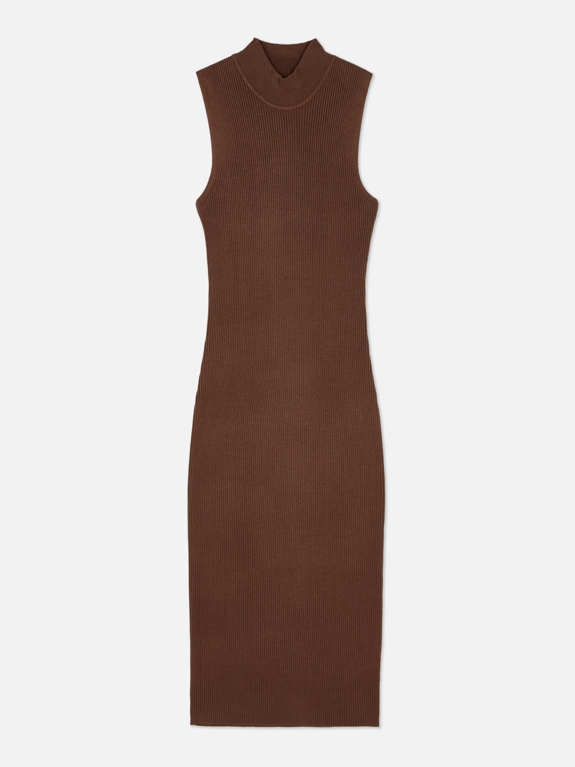 Robes|Primark Robe Mi-longue Sans Manches En Maille Marron