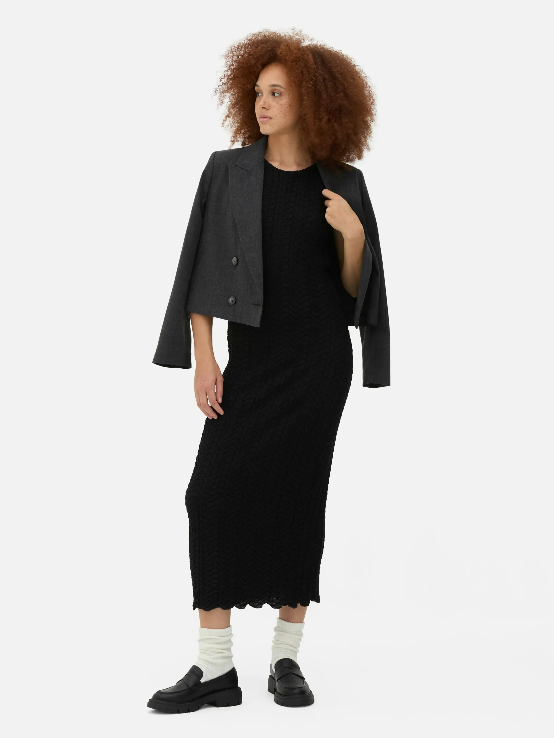 Robes|Primark Robe Mi-longue Texturée à Dos Nageur Noir