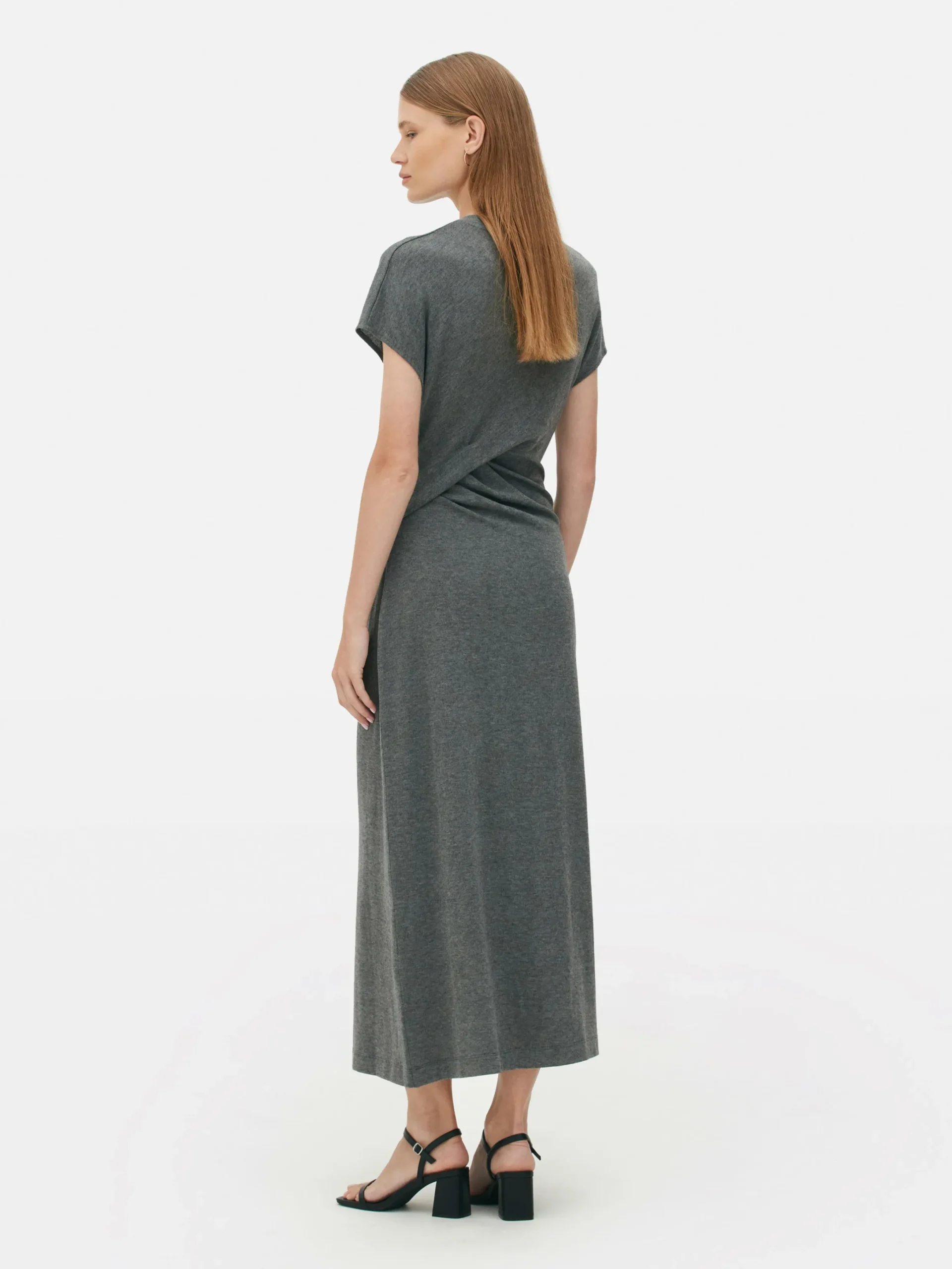 Robes|Primark Robe Mi-longue Torsadée En Jersey The Edit Gris chiné