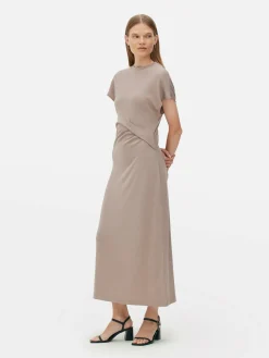 Robes|Primark Robe Mi-longue Torsadée En Jersey The Edit Beige