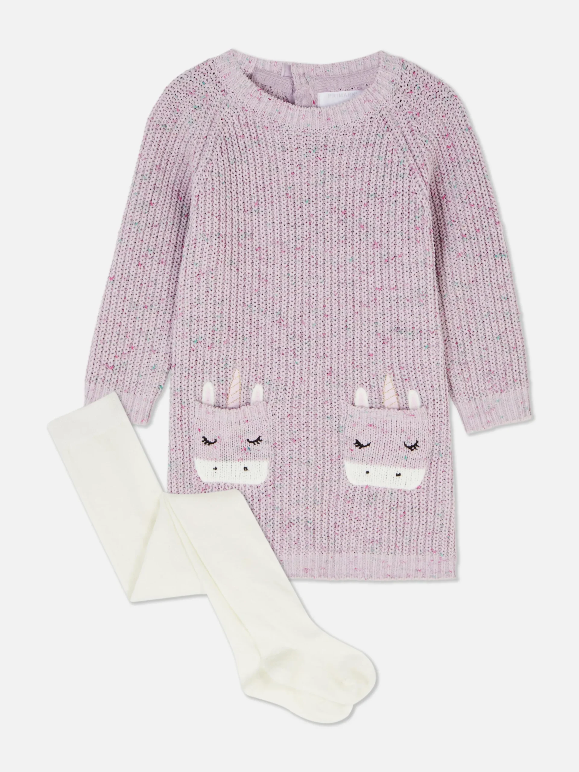 Robes Et Jupes|Primark Robe-pull En Tricot Et Collants à Motif Licorne Multicolore