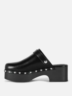 Chaussures À Talons|Primark Sabots Cloutés à Talon épais Rita Ora Noir