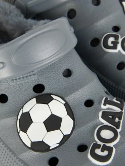 Chaussons|Primark Sabots Doublés De Fausse Fourrure à Motif Football Multicolore