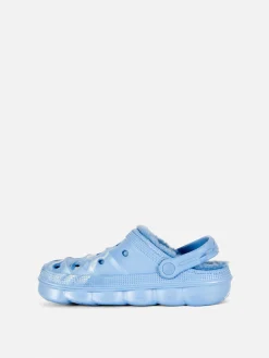 Chaussons|Primark Sabots Effet Marbré Doublés De Fausse Fourrure Bleu
