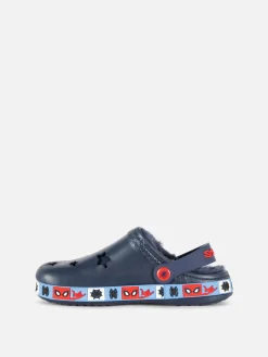 Sandales Et Tongs|Primark Sabots En Fausse Fourrure MARVEL Spider-Man Bleu marine