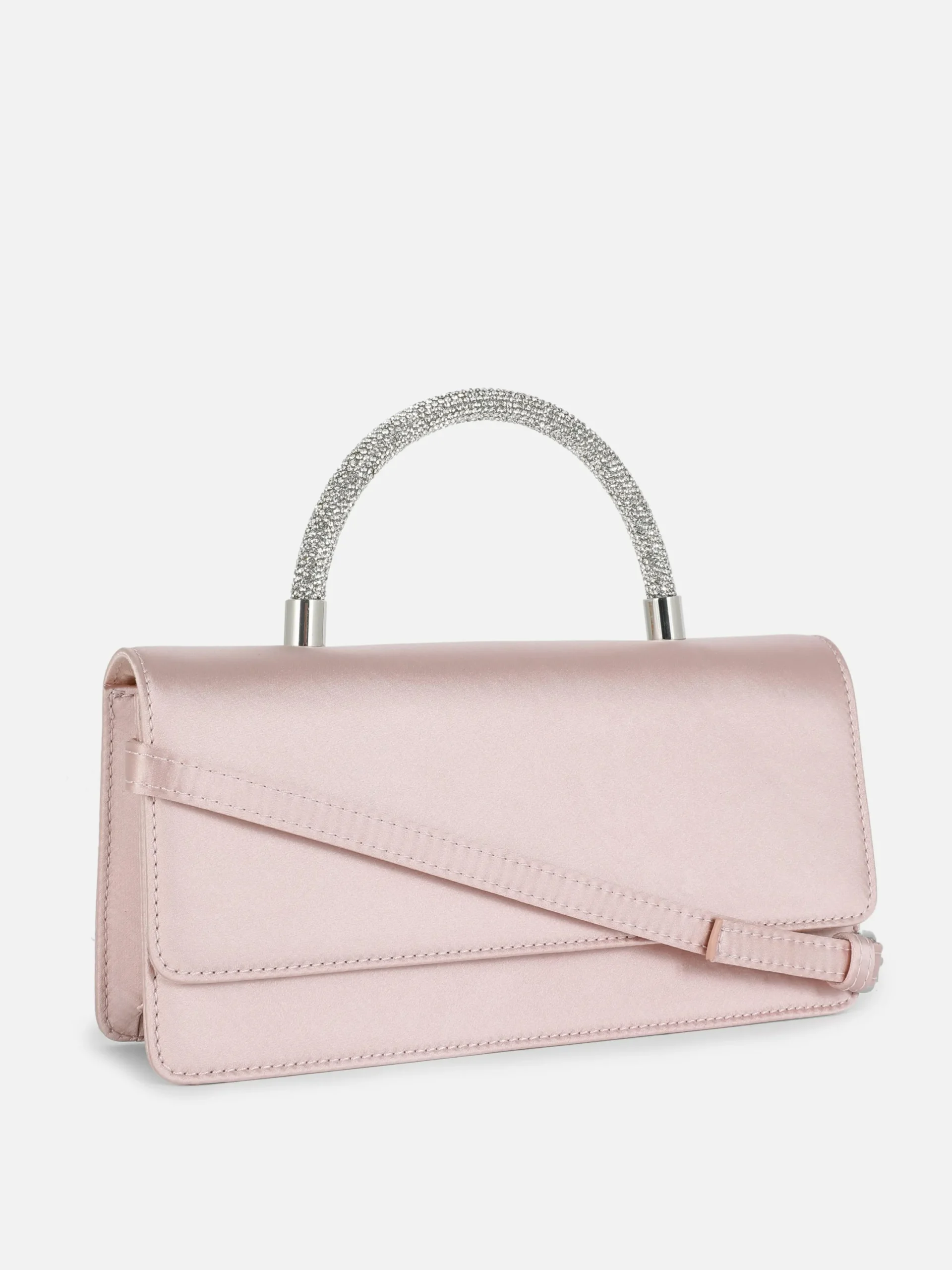Sacs Et Porte-Monnaie|Primark Sac à Bandoulière En Satin Avec Anse à Strass Rose poudré