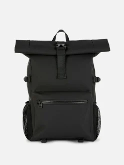 Sacs Et Portefeuilles|Primark Sac à Dos Caoutchouté Rabattable Sur Le Dessus Noir