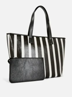 Sacs Et Porte-Monnaie|Primark Sac Fourre-tout à Rayures Noir/Blanc