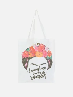 Accessoires Voyages|Primark Sac Fourre-tout Imprimé Frida Kahlo Blanc