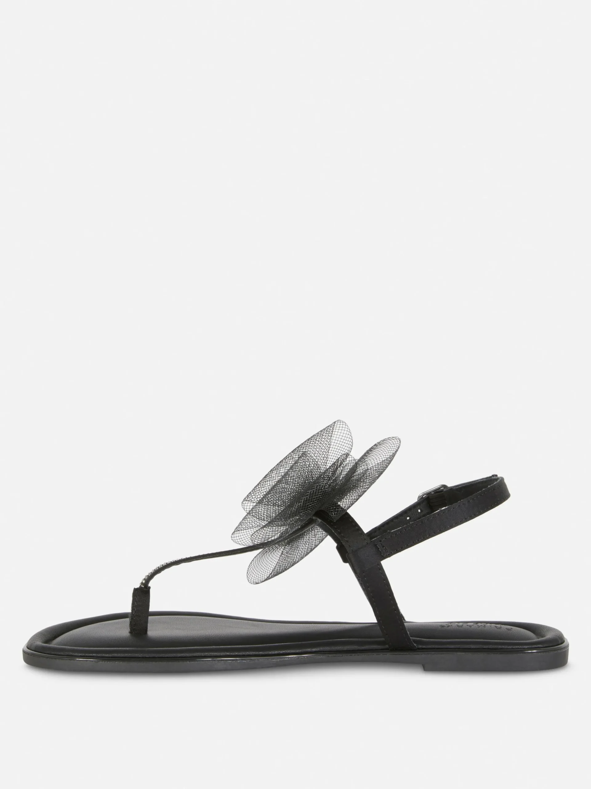 Sandales|Primark Sandales à Nœud En Maille, Pointure Large Noir