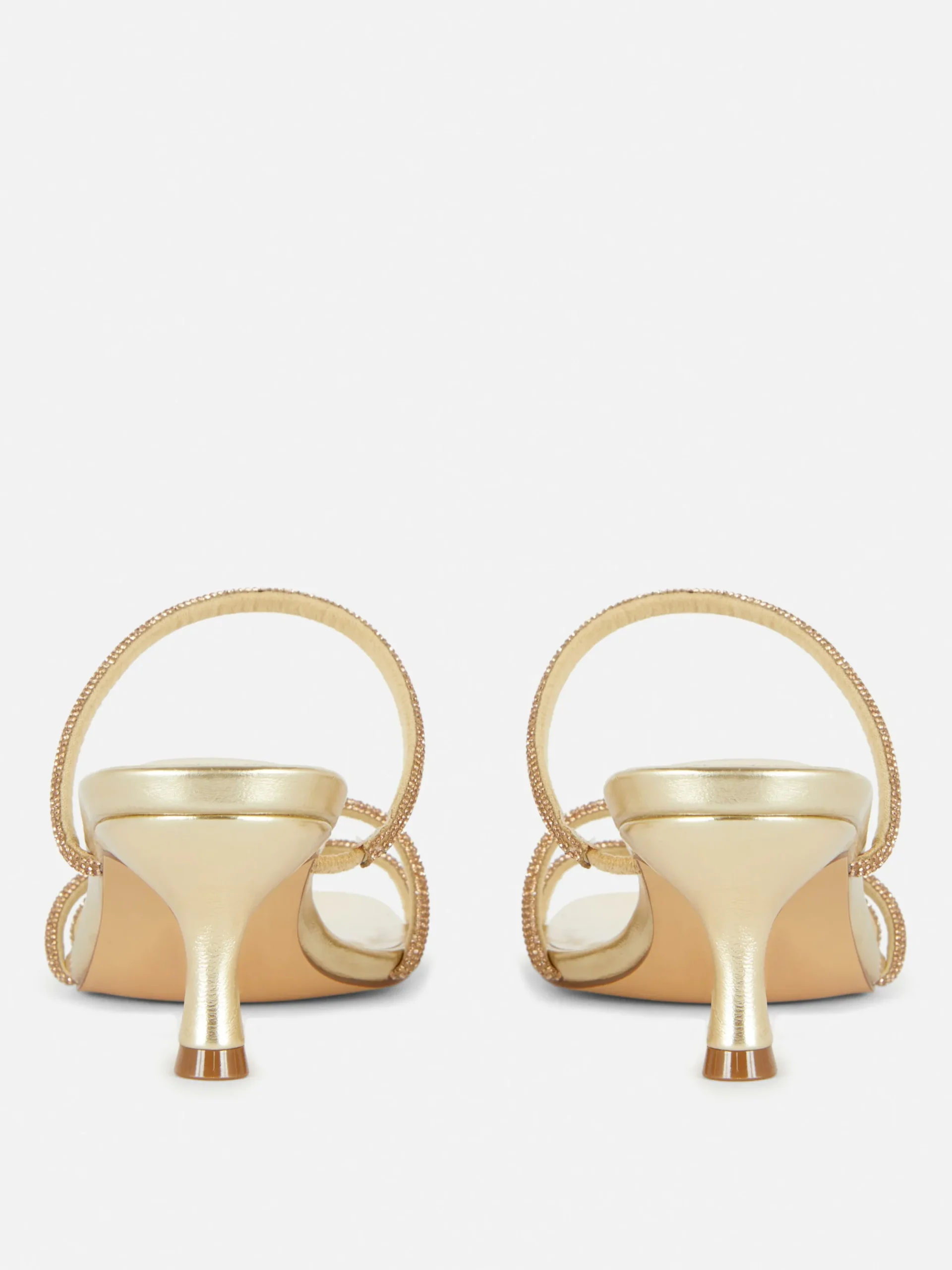 Chaussures À Talons|Primark Sandales Fantaisie à Talons Bas Doré