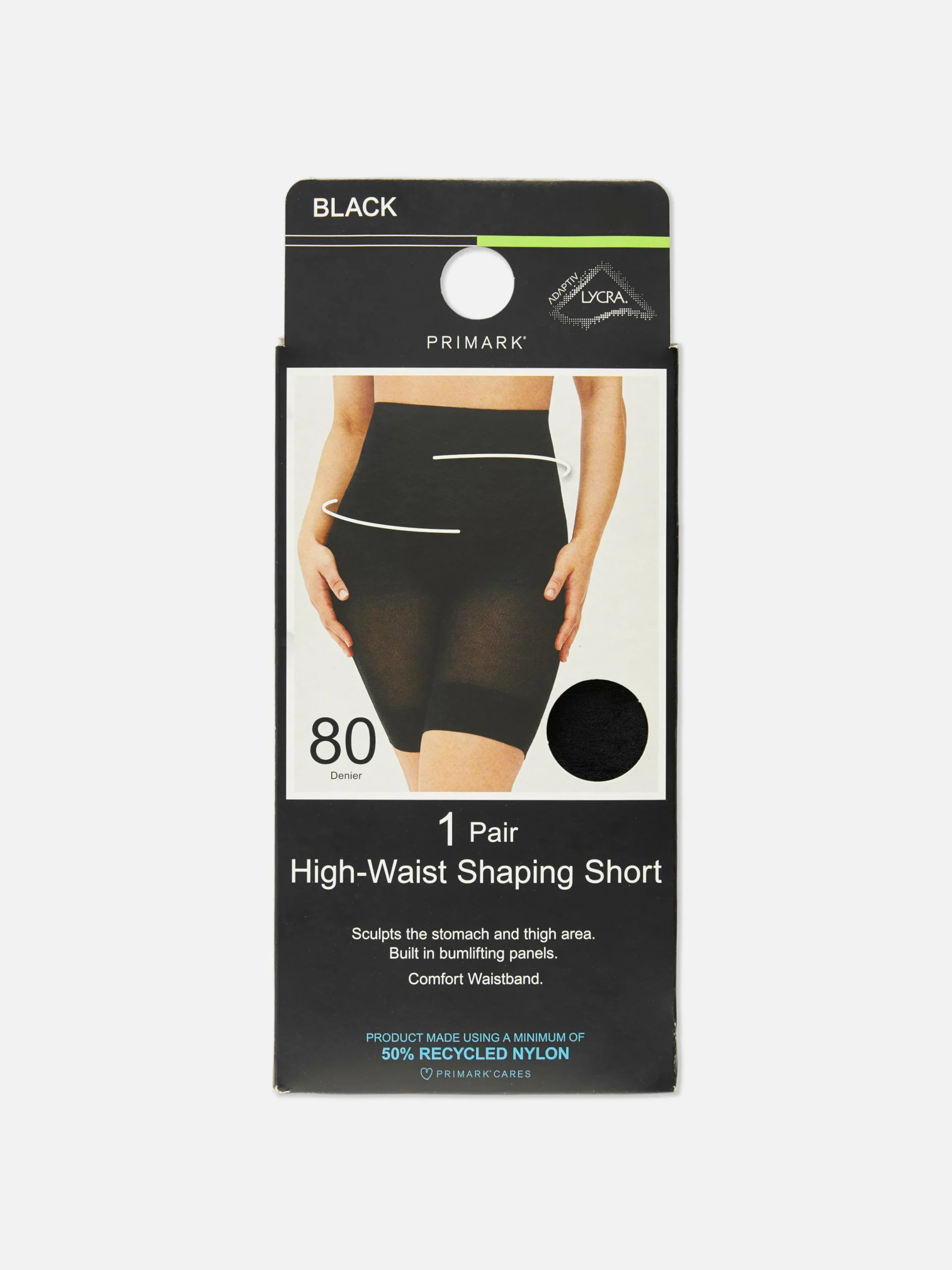 Sous-Vêtements Gainants|Primark Short Amincissant à Taille Haute 80 Deniers Noir