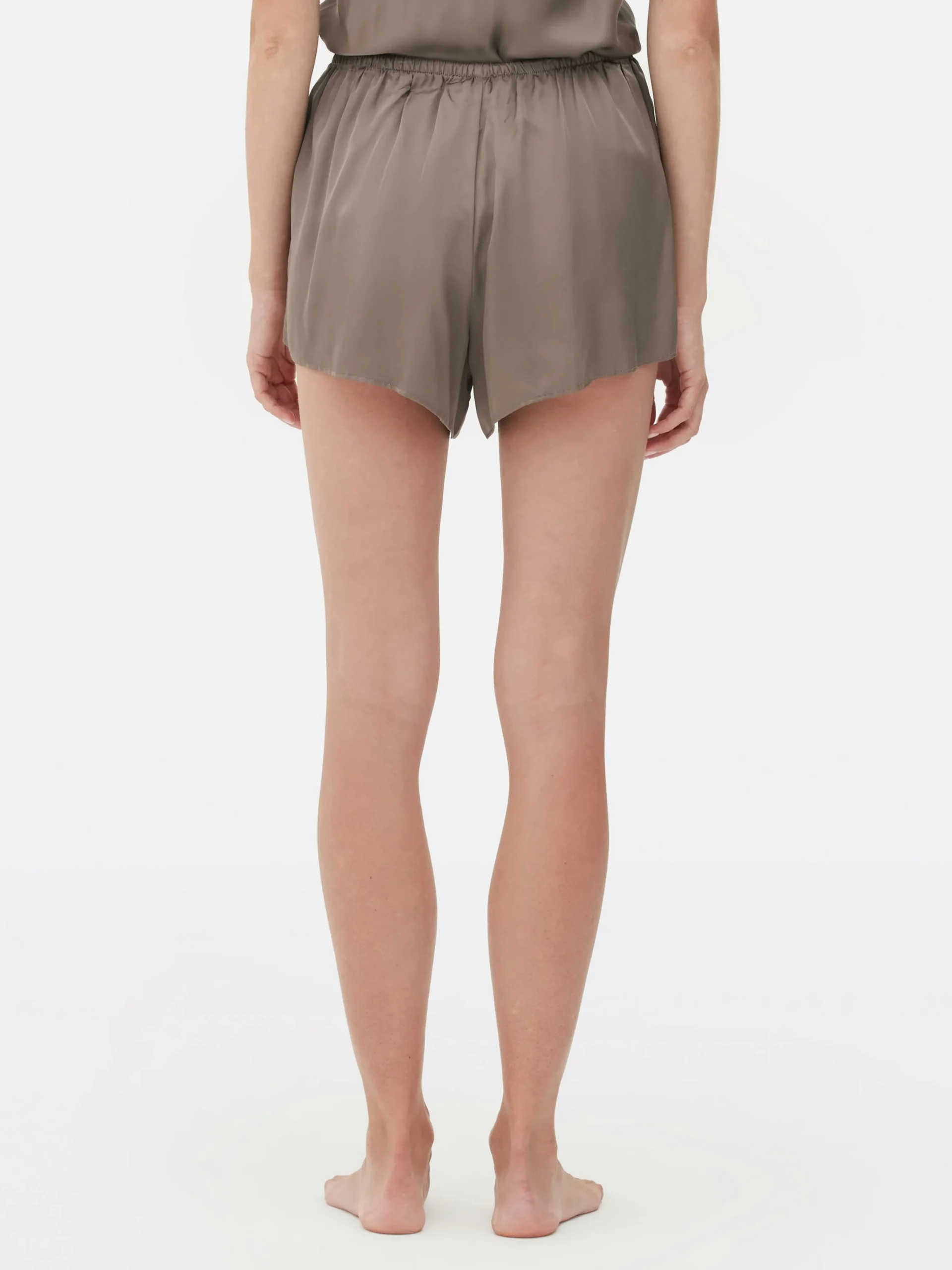 Bas De Pyjama|Primark Short De Pyjama En Satin à Nœud Sur Le Devant Gris