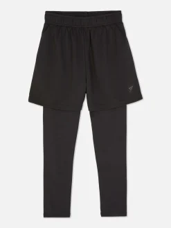 Shorts|Primark Short De Sport Avec Legging 2 En 1 Noir