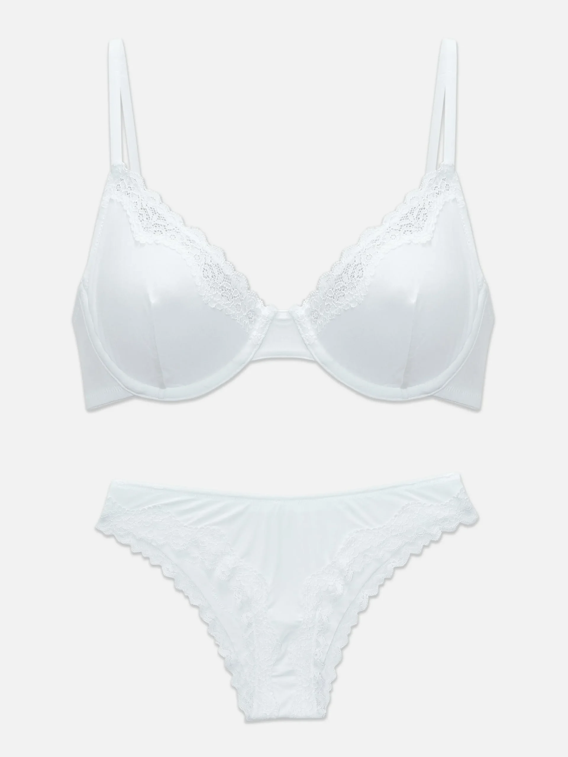 Ensembles Lingerie|Primark Soutien-gorge Non Rembourré Et Culotte En Dentelle Blanc